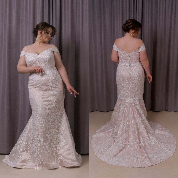 plus size mermaid wedding dresses off shoulder lace appliqued sleeveless beach bridal gowns backless ruffle sweep train vestidos de novia, White
plus size mermaid wedding dresses off shoulder lace appliqued sleeveless beach bridal gowns backless ruffle sweep train vestidos de novia, White