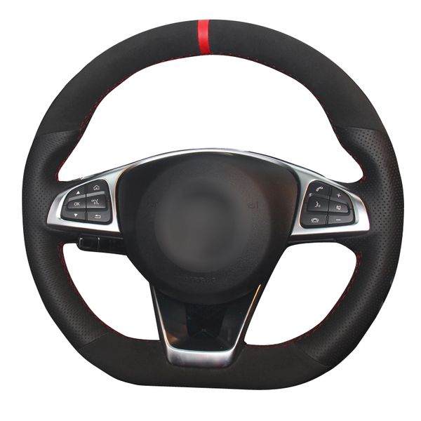 black genuine leather black suede car steering-wheel cover for - c200 c250 c300 sport cla220 b250 b260 a200 a250
black genuine leather black suede car steering-wheel cover for - c200 c250 c300 sport cla220 b250 b260 a200 a250