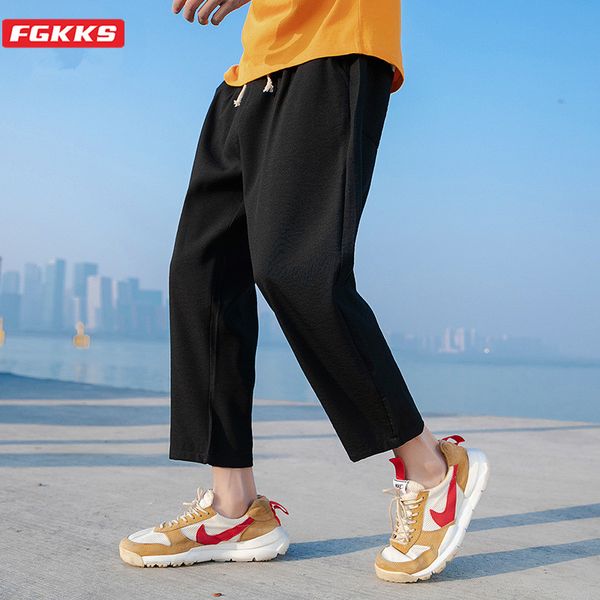 fgkks men pants summer new men's fashion leisure trousers mens casual solid color loose straight pants, Black
fgkks men pants summer new men's fashion leisure trousers mens casual solid color loose straight pants, Black