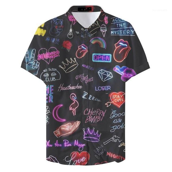 casual shirts night club 3d print lapel neck short sleeve homme clothing fashion style homme clothing mens summer designer, White;black
casual shirts night club 3d print lapel neck short sleeve homme clothing fashion style homme clothing mens summer designer, White;black