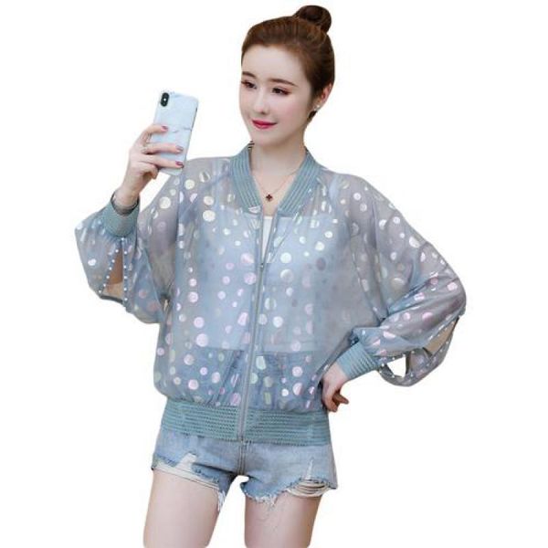 new summer laser illusion dot printed jacket new 2019 women casual loose zipper short coats ladies hollow long sleeve outerwears, Black;brown
new summer laser illusion dot printed jacket new 2019 women casual loose zipper short coats ladies hollow long sleeve outerwears, Black;brown