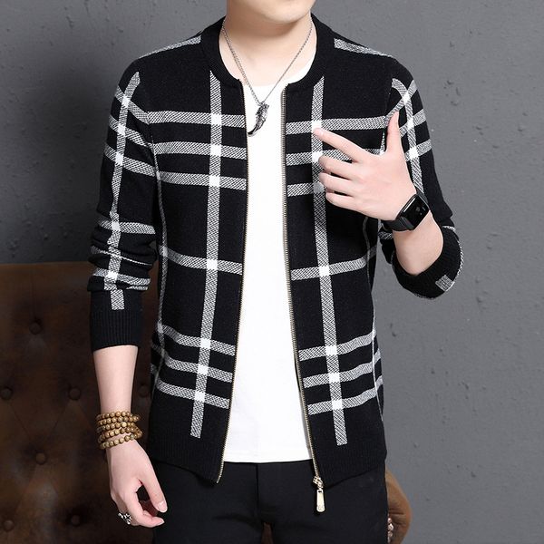 thoshine brand spring autumn men sweatercoats stripled plaid slim fit male knitted jacket cardigan outwear sweater coat knitwear, White;black
thoshine brand spring autumn men sweatercoats stripled plaid slim fit male knitted jacket cardigan outwear sweater coat knitwear, White;black