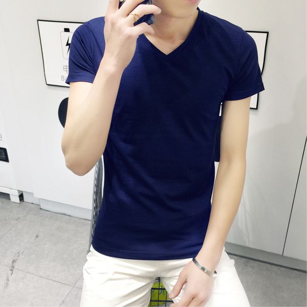 men's v-neck half sleeve solid color blank t-shirt men's short sleeve shirt tight elasticity sweetheart neckline v-neck t, White;black
men's v-neck half sleeve solid color blank t-shirt men's short sleeve shirt tight elasticity sweetheart neckline v-neck t, White;black