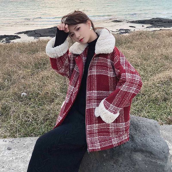 mishow atumn winter fashion plaid red woolen coat women causal lambswool lapel thick long coat mx19d9584, Black
mishow atumn winter fashion plaid red woolen coat women causal lambswool lapel thick long coat mx19d9584, Black