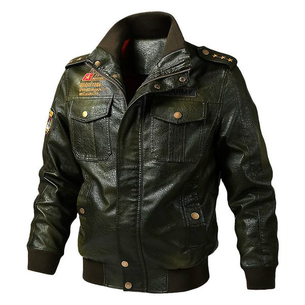 autumn spring winter faux leather jacket men windproof outwear army pilot bomber pu leather jacket coat 6xl motorcycle, Black;brown
autumn spring winter faux leather jacket men windproof outwear army pilot bomber pu leather jacket coat 6xl motorcycle, Black;brown