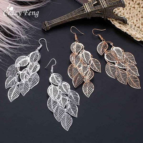 fashion hollow flower gold color leaf drop dangling earrings pendientes jewelry wedding bridal tassel long earrings for women, Silver
fashion hollow flower gold color leaf drop dangling earrings pendientes jewelry wedding bridal tassel long earrings for women, Silver