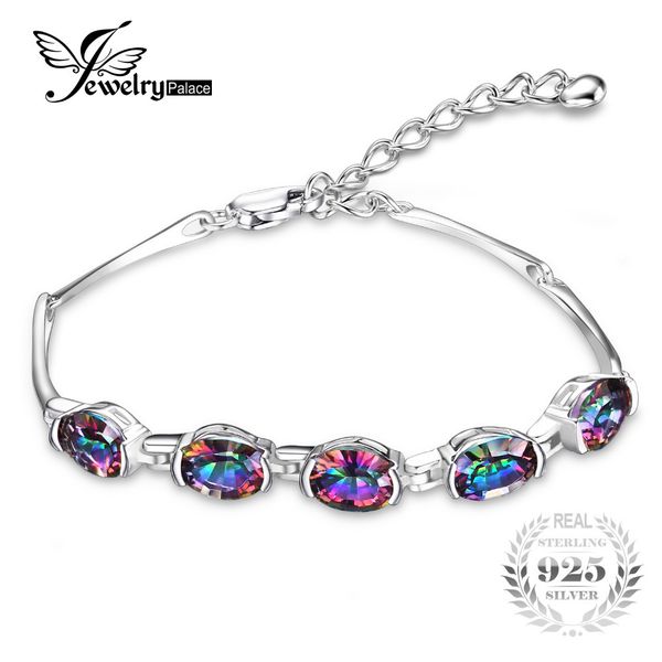 jewelrypalace luxury fashion 6ct concave oval genuine mystic rainbow z bracelet 925 silver jewelry bracelets for women gifts c19021501, Black
jewelrypalace luxury fashion 6ct concave oval genuine mystic rainbow z bracelet 925 silver jewelry bracelets for women gifts c19021501, Black