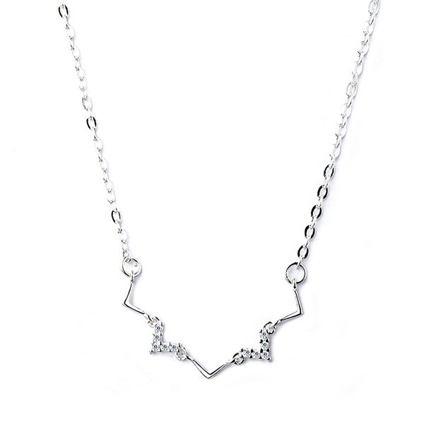 new s925 sterling silver inlay zircon ecg polyline lucky necklace clavicle chain clothing accessories delicate jewelry, Golden;silver
new s925 sterling silver inlay zircon ecg polyline lucky necklace clavicle chain clothing accessories delicate jewelry, Golden;silver