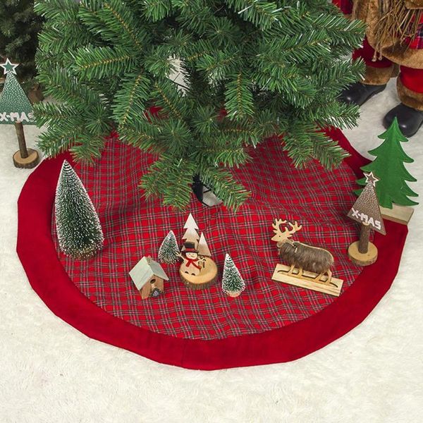 new year christmas tree skirts with embroidered red grid/elk print party base floor cover home party decorative accessories
new year christmas tree skirts with embroidered red grid/elk print party base floor cover home party decorative accessories