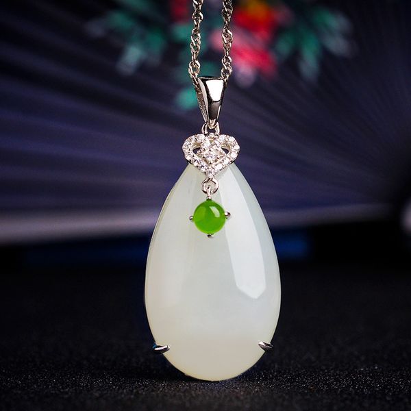 hetian jade pendant with certificate of natural jade pendant wholesale bead droplets female white, Silver
hetian jade pendant with certificate of natural jade pendant wholesale bead droplets female white, Silver