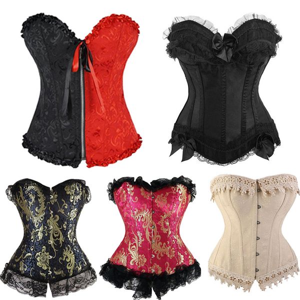 fashion womens vintage waist trainer gothic lace corsets and bustiers bowknot black overbust corset halloween dress up, Black;white
fashion womens vintage waist trainer gothic lace corsets and bustiers bowknot black overbust corset halloween dress up, Black;white