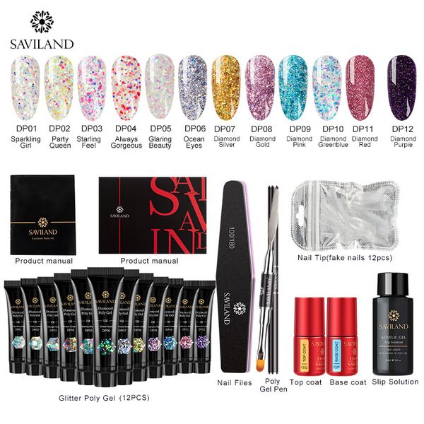 saviland color kit glitter diamond camouflage nail extension soak off uv gel nail polish fast hard for manicure set
saviland color kit glitter diamond camouflage nail extension soak off uv gel nail polish fast hard for manicure set