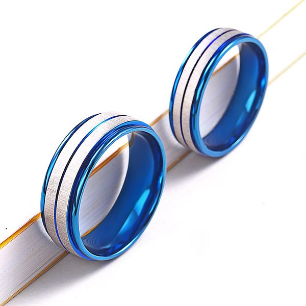 simple design stainless steel brushed couples ring blue love love couple rings men and women commitment titanium steel rings, White;black
simple design stainless steel brushed couples ring blue love love couple rings men and women commitment titanium steel rings, White;black