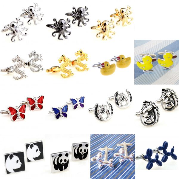 trendy animal cufflink cuff link 1 pair big promotion devilfish duck dragon butterfly horse panda dog, Silver;golden
trendy animal cufflink cuff link 1 pair big promotion devilfish duck dragon butterfly horse panda dog, Silver;golden