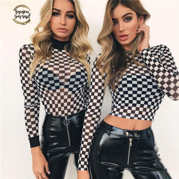 stylish new slim women stand collar plaid long sleeve mesh bodycon t shirts stretch ladies leotard crop t shirt, White
stylish new slim women stand collar plaid long sleeve mesh bodycon t shirts stretch ladies leotard crop t shirt, White