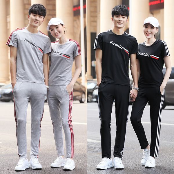 mens designer round collar printed letter t-shirt versatile thin short-sleeved trousers casual couple sports suit men, White;black
mens designer round collar printed letter t-shirt versatile thin short-sleeved trousers casual couple sports suit men, White;black