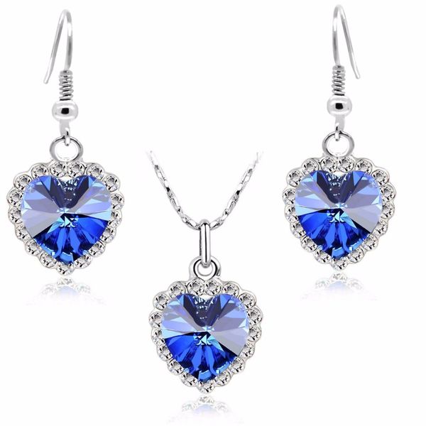2 in set drop shipping brand austrian crystal heart pendant necklace earrings jewelry sets 84018, Silver
2 in set drop shipping brand austrian crystal heart pendant necklace earrings jewelry sets 84018, Silver