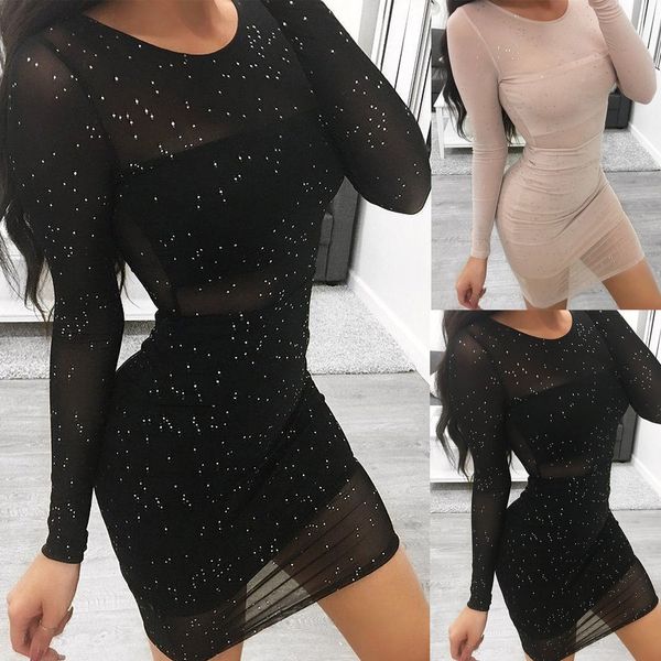 2019 new fashion womens mesh lace bodycon slim glitter ladies long sleeve o neck short party clubwear mini dress for female, Black;gray
2019 new fashion womens mesh lace bodycon slim glitter ladies long sleeve o neck short party clubwear mini dress for female, Black;gray