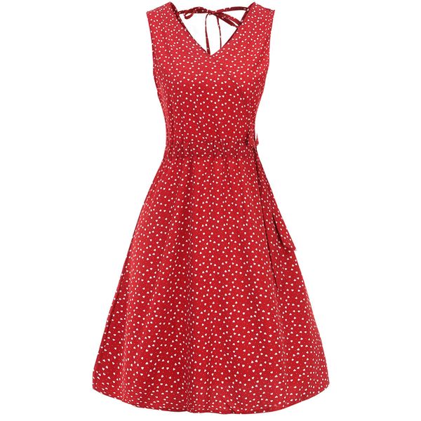 women's v-neck a- line dress red heart floral french dress tea break skirt, Black;gray
women's v-neck a- line dress red heart floral french dress tea break skirt, Black;gray
