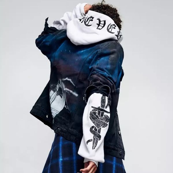 2019 mens starry sky graffiti denim jackets streetwear hip hop casual patchwork ripped distressed punk rock jeans coats outwear, Black;brown
2019 mens starry sky graffiti denim jackets streetwear hip hop casual patchwork ripped distressed punk rock jeans coats outwear, Black;brown