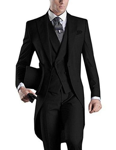 three piece black evening party men suits peak lapel trim fit custom made wedding tuxedos (jacket + pants + vest+tie)w:528, Black;gray
three piece black evening party men suits peak lapel trim fit custom made wedding tuxedos (jacket + pants + vest+tie)w:528, Black;gray