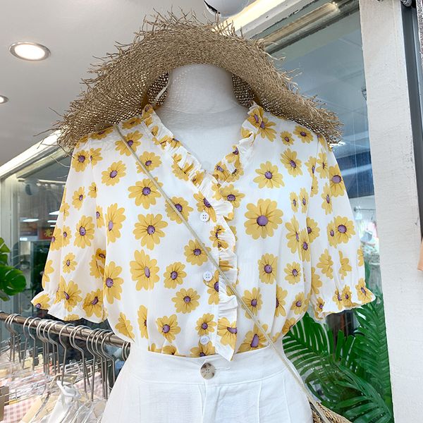 kymakutu 2020 new ruffles sunflowers blouse women clothes kawaii sweet summer female shirt wild loose casual shirts ladies, White
kymakutu 2020 new ruffles sunflowers blouse women clothes kawaii sweet summer female shirt wild loose casual shirts ladies, White