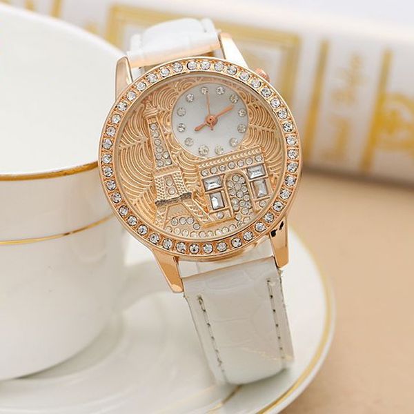 1pcs women embossed eiffel tower watch alloy rhinestone slim belt quartz watch, Slivery;brown
1pcs women embossed eiffel tower watch alloy rhinestone slim belt quartz watch, Slivery;brown
