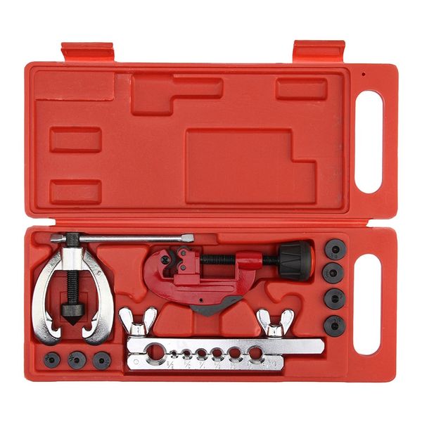heat treated steel, metal tube cutter brake fuel pipe repair double flaring die tool set clamp kitfor cutting and flaring
heat treated steel, metal tube cutter brake fuel pipe repair double flaring die tool set clamp kitfor cutting and flaring