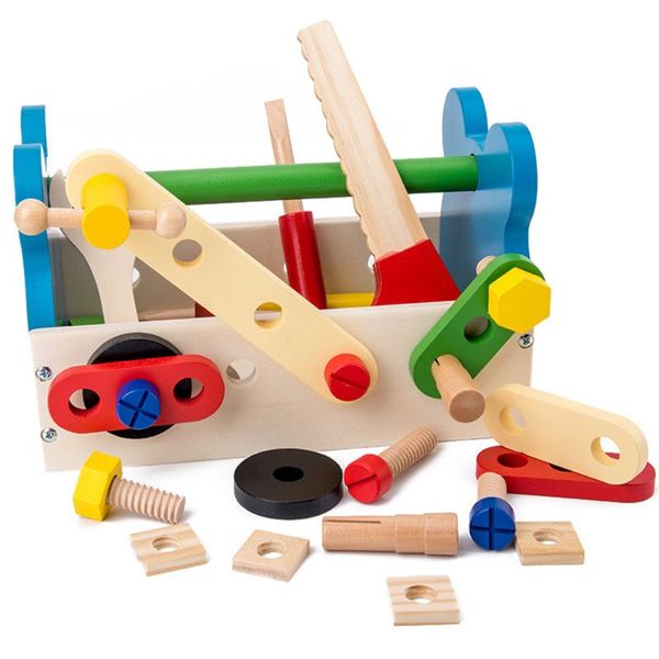 wooden portable puzzle simulation toolbox children's toy set assembled toys
wooden portable puzzle simulation toolbox children's toy set assembled toys