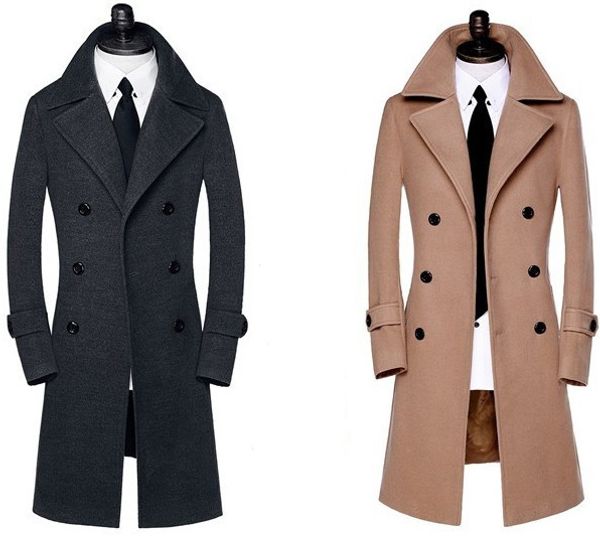 wool coat men's commercial cashmere double breasted overcoat fashion plus size coat overcoat, Black
wool coat men's commercial cashmere double breasted overcoat fashion plus size coat overcoat, Black