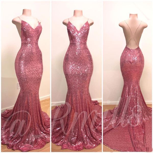 rose pink sequins mermaid prom dresses 2020 v neck fiesta evening dresses plus size party gowns, Black
rose pink sequins mermaid prom dresses 2020 v neck fiesta evening dresses plus size party gowns, Black