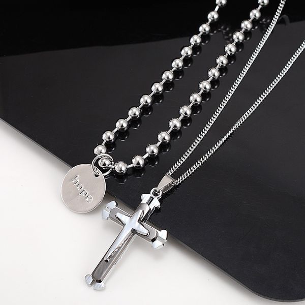 2019 sale collares kolye choker necklace with cross pendant male european and american hip hop steel female fashion accessories, Silver
2019 sale collares kolye choker necklace with cross pendant male european and american hip hop steel female fashion accessories, Silver