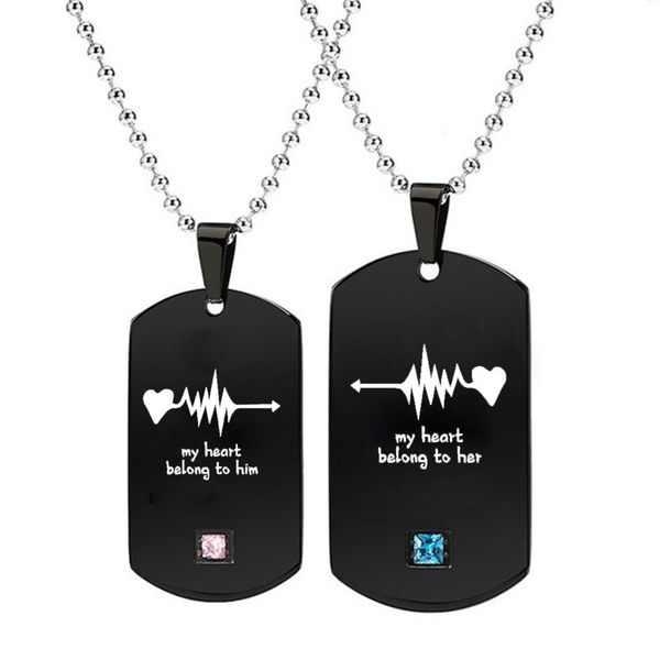 2019 new design trendy lover's my heart belong to him&her with diamand popular titanium black pendant necklace d005
2019 new design trendy lover's my heart belong to him&her with diamand popular titanium black pendant necklace d005