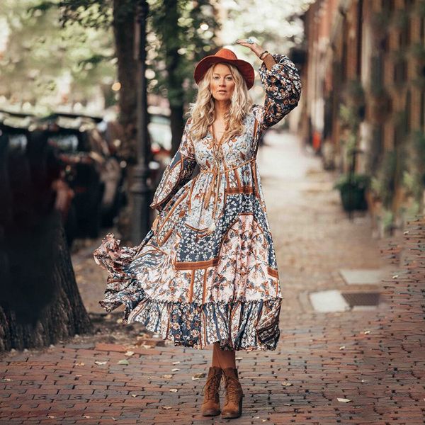 casual dresses boho women spring dress lady vintage floral printed chiffon shirt long sleeve ruffles patchwork vestido, Black;gray
casual dresses boho women spring dress lady vintage floral printed chiffon shirt long sleeve ruffles patchwork vestido, Black;gray