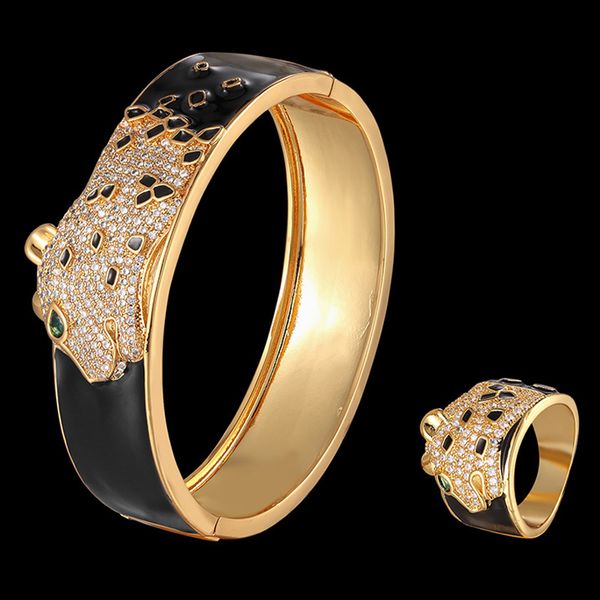 zlxgirl brand new year jet enamel animal love bangles gifts full pave cubic zircon leopard bracelet with ring jewelry sets, Silver
zlxgirl brand new year jet enamel animal love bangles gifts full pave cubic zircon leopard bracelet with ring jewelry sets, Silver