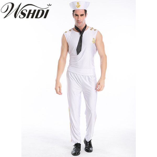 white sailor costume man halloween carnival cosplay navy sailor fancy party costume outfit, Black;red
white sailor costume man halloween carnival cosplay navy sailor fancy party costume outfit, Black;red