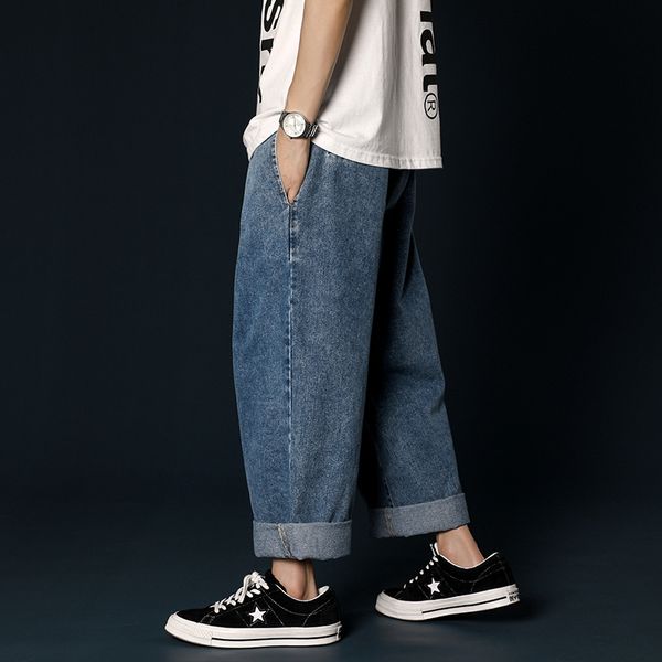 2019 men's solid color casual pants baggy homme classic cargo pocket jeans tide male biker denim loose trousers plus size -2xl, Blue
2019 men's solid color casual pants baggy homme classic cargo pocket jeans tide male biker denim loose trousers plus size -2xl, Blue