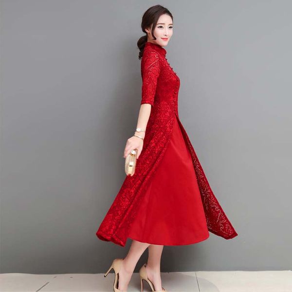 spring summer elegant chinese traditional dress silk cotton cheongsam female lady wedding chinese oriental vietnam ao dai, Red
spring summer elegant chinese traditional dress silk cotton cheongsam female lady wedding chinese oriental vietnam ao dai, Red