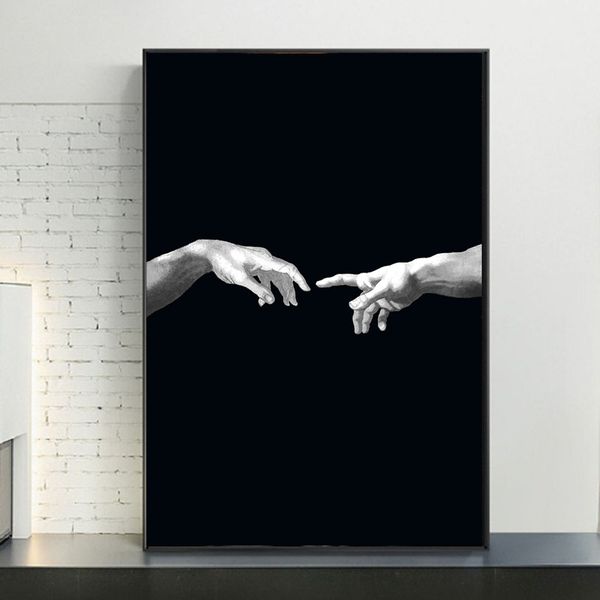 creation of adam creativity art pictures hand to hnad on black ground canvas paintings for living room home decor (no frame
creation of adam creativity art pictures hand to hnad on black ground canvas paintings for living room home decor (no frame