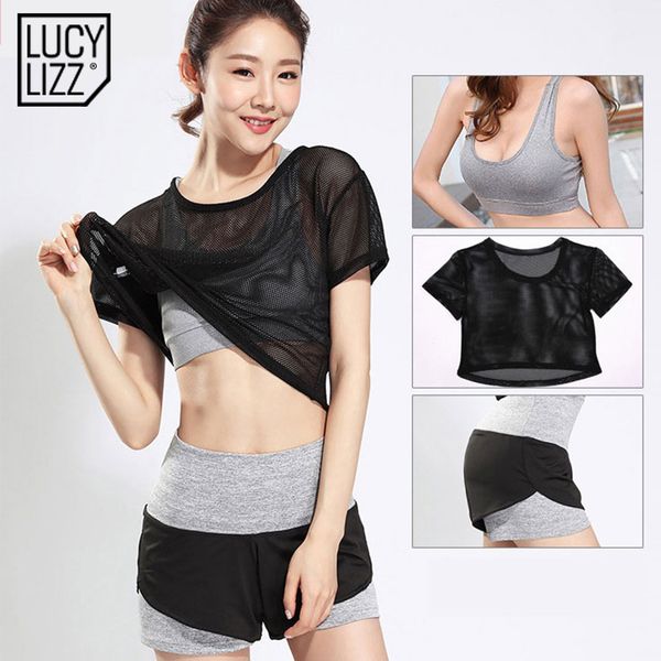 lucylizz 3 piece sports suit bras+shirts+shorts gym tracksuit women mesh yoga set fitness clothes running set sportswear, White;red
lucylizz 3 piece sports suit bras+shirts+shorts gym tracksuit women mesh yoga set fitness clothes running set sportswear, White;red