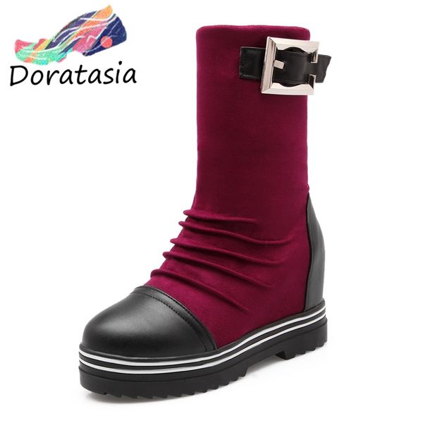 doratasia large size 34-43 2020 woman shoes platform height increasing boots women pleated decoration casual shoes woman, Black
doratasia large size 34-43 2020 woman shoes platform height increasing boots women pleated decoration casual shoes woman, Black
