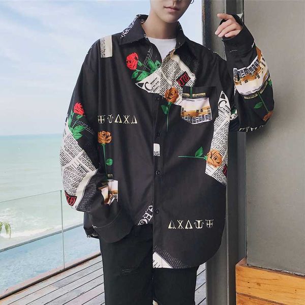 2018 new long sleeves flower printing classic style men's hawaiian black shirt loose french cuff brand fashion trend shirts -xl, White;black
2018 new long sleeves flower printing classic style men's hawaiian black shirt loose french cuff brand fashion trend shirts -xl, White;black