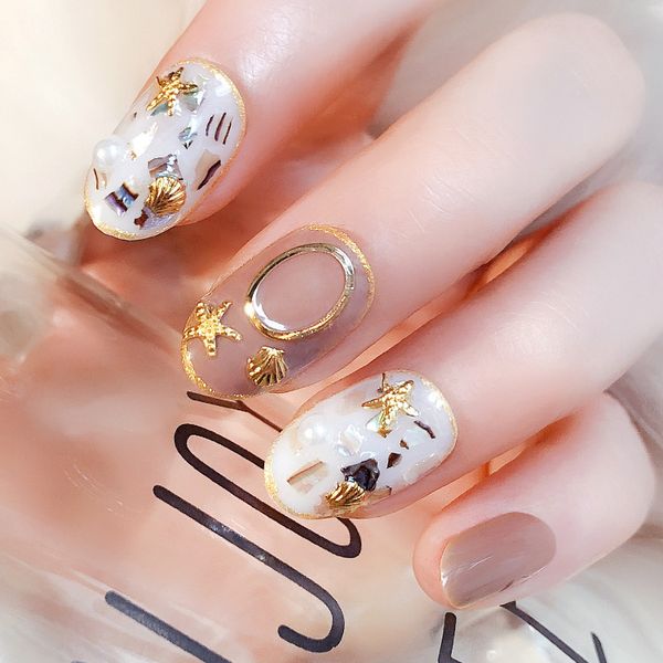 false nails white shell 24 sheet/set fake nail tips golden star decals manicure makeup design po therapy art stickers l65, Red;gold
false nails white shell 24 sheet/set fake nail tips golden star decals manicure makeup design po therapy art stickers l65, Red;gold