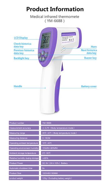 forehead digital infrared thermometer non-contact temperature detector high precision infrared thermometer for baby adult, Black;white
forehead digital infrared thermometer non-contact temperature detector high precision infrared thermometer for baby adult, Black;white