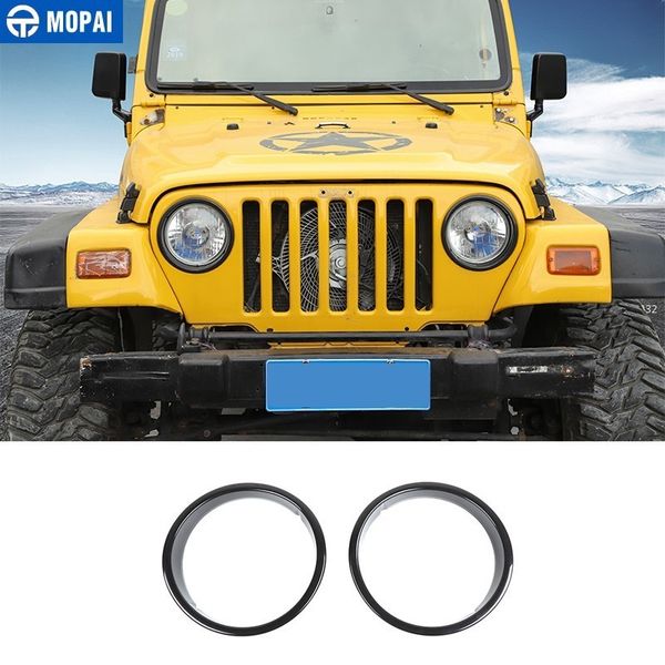 

mopai lamp hoods for wrangler tj 1997-2006 abs car front headlight lamp cover decoration for tj car accessories styling