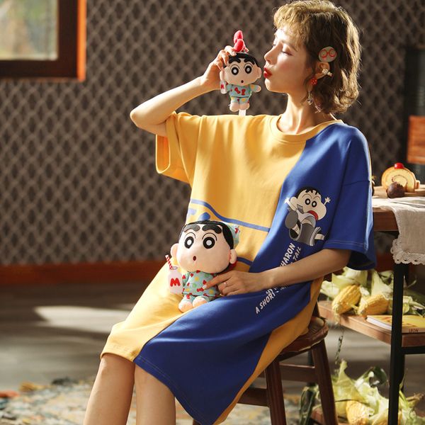 new summer girl short sleeve cartoon nightdress women casual nightgown loose female sleepwear cute home dress nighty, Black;red
new summer girl short sleeve cartoon nightdress women casual nightgown loose female sleepwear cute home dress nighty, Black;red