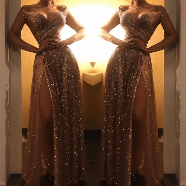 gold simple mermaid prom dresses off shoulder high front split formal dresses evening wear vestidos de fiesta, Black
gold simple mermaid prom dresses off shoulder high front split formal dresses evening wear vestidos de fiesta, Black
