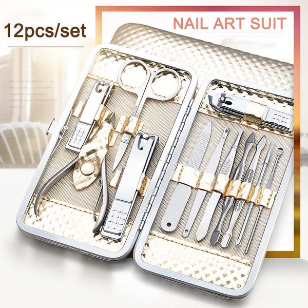 12pcs/set nail manicure pedicure set clipper scissors tweezers tool with case for nail art 669
12pcs/set nail manicure pedicure set clipper scissors tweezers tool with case for nail art 669