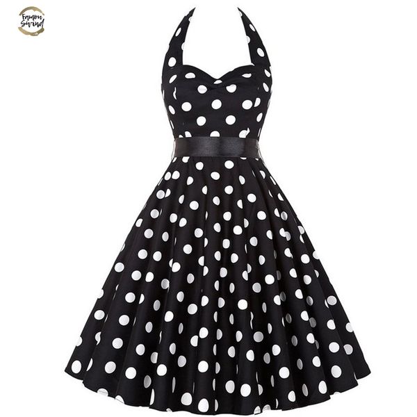 polka dot dress halter party dress bow hepburn vintage pin up rockabilly dresses robe plus size elegant midi dress, Black;gray
polka dot dress halter party dress bow hepburn vintage pin up rockabilly dresses robe plus size elegant midi dress, Black;gray