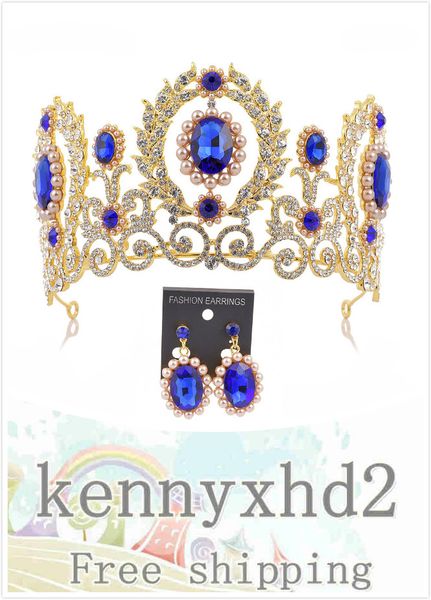 h1135 bridal headdress crown earrings set baroque retro king crown water diamond pearl 2020 wedding accessories, White;golden
h1135 bridal headdress crown earrings set baroque retro king crown water diamond pearl 2020 wedding accessories, White;golden